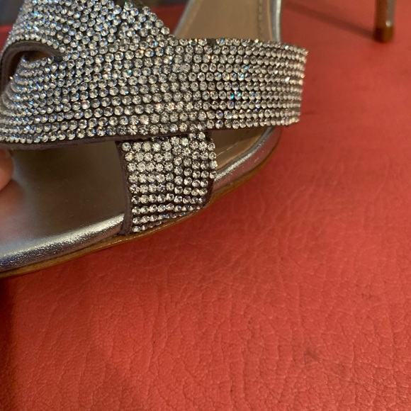 Shutz silver bling heels w/ankle strap - Picture 5 of 9